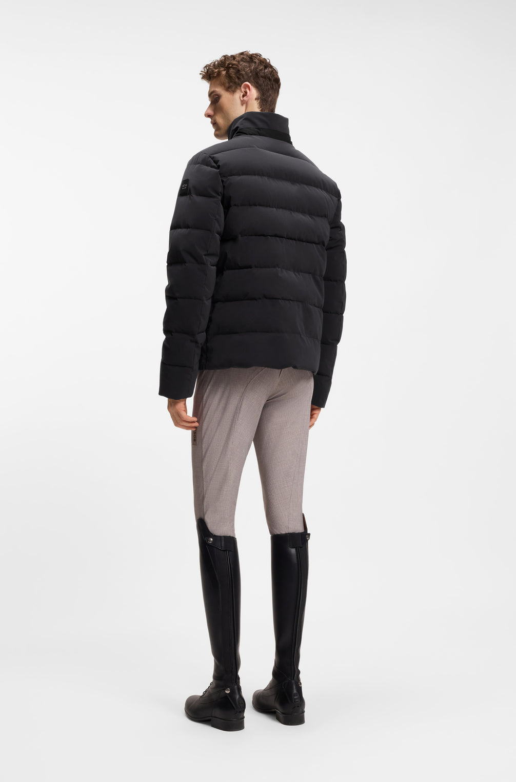 Boss Equestrian Jamie Puffer Velvet Jas Heren - Zwart