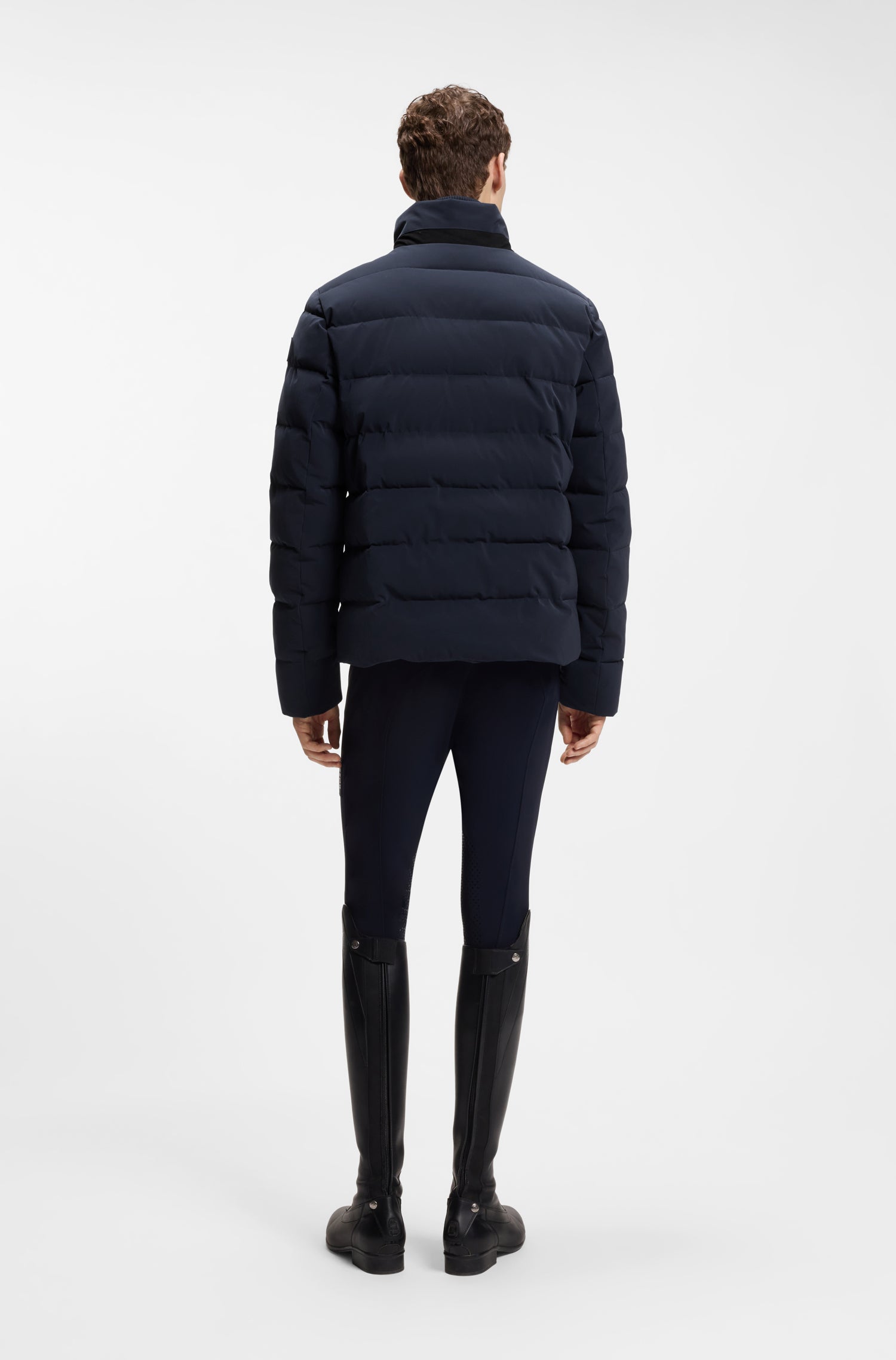 Boss Equestrian Jamie Puffer Velvet Jas Heren - Sky Captain