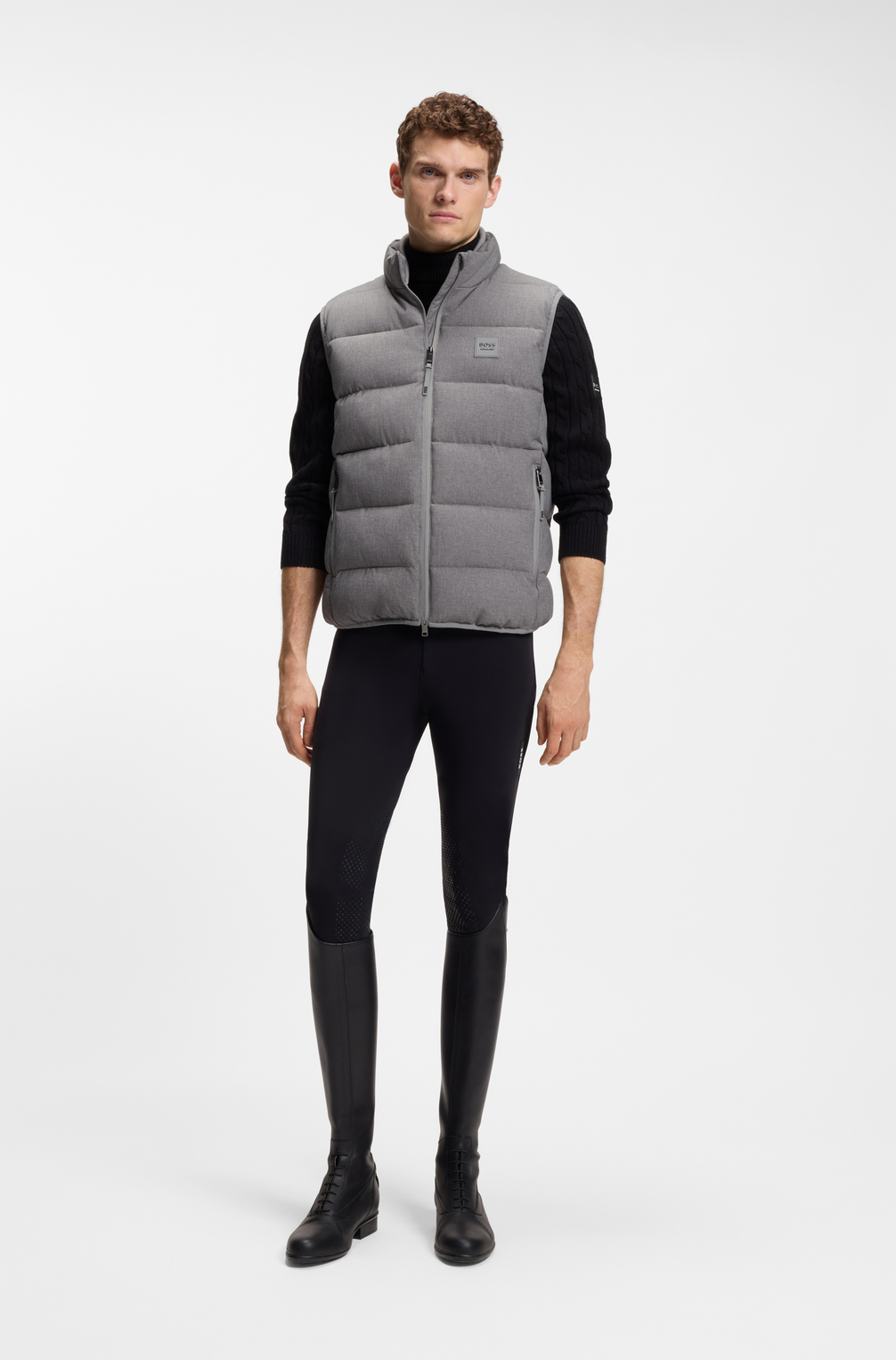 Boss Equestrian Jacob Puffer Bodywarmer Heren Grijs