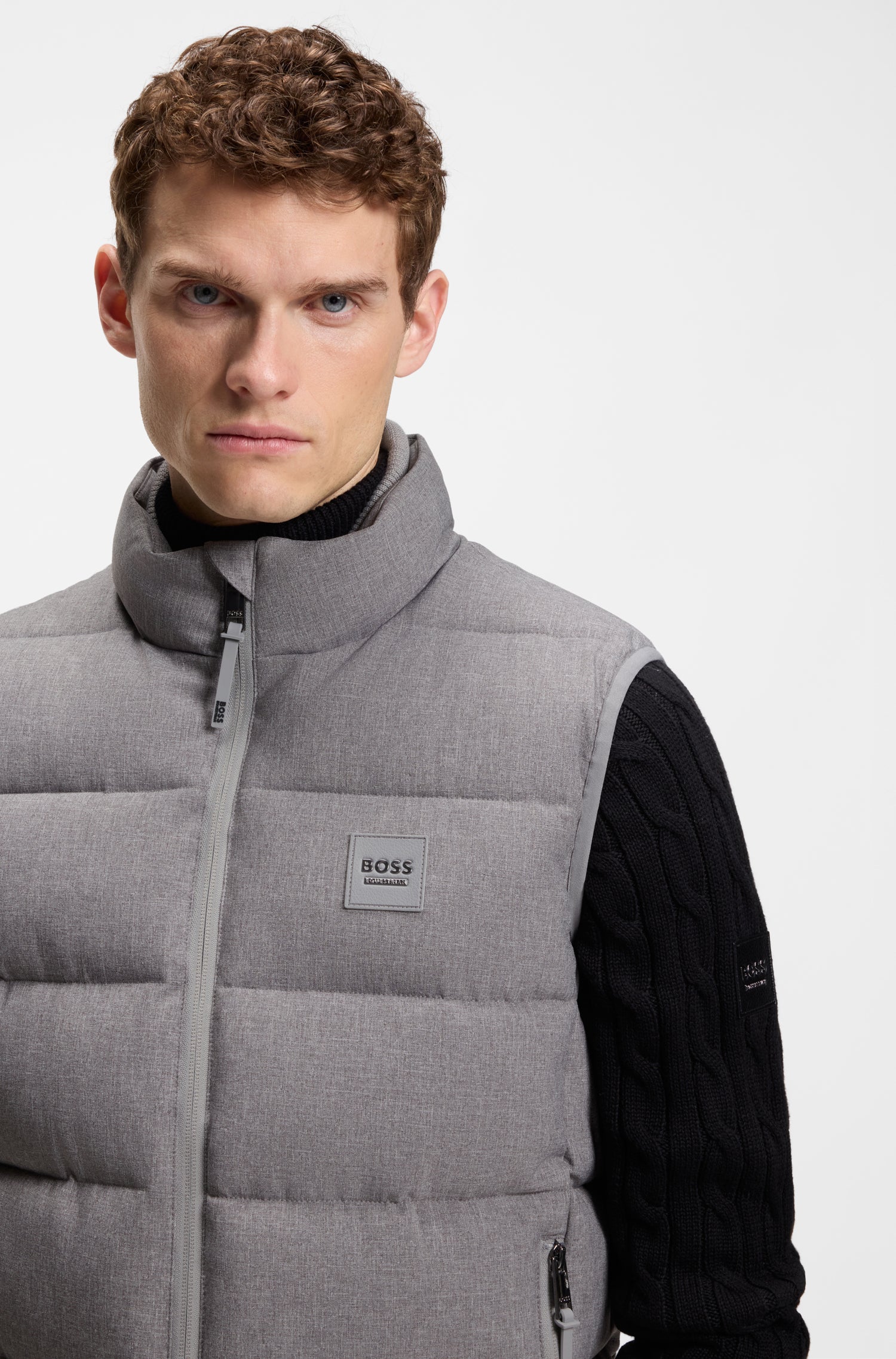 Boss Equestrian Jacob Puffer Bodywarmer Heren Grijs