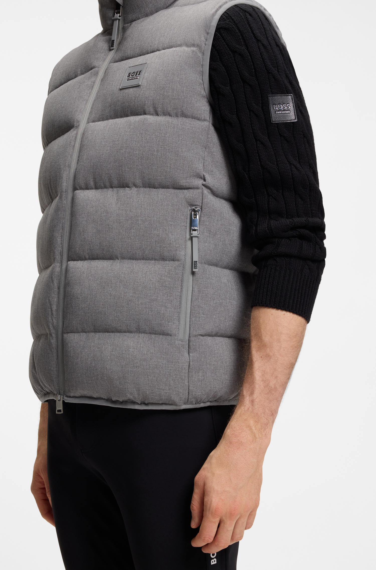Boss Equestrian Jacob Puffer Bodywarmer Heren Grijs