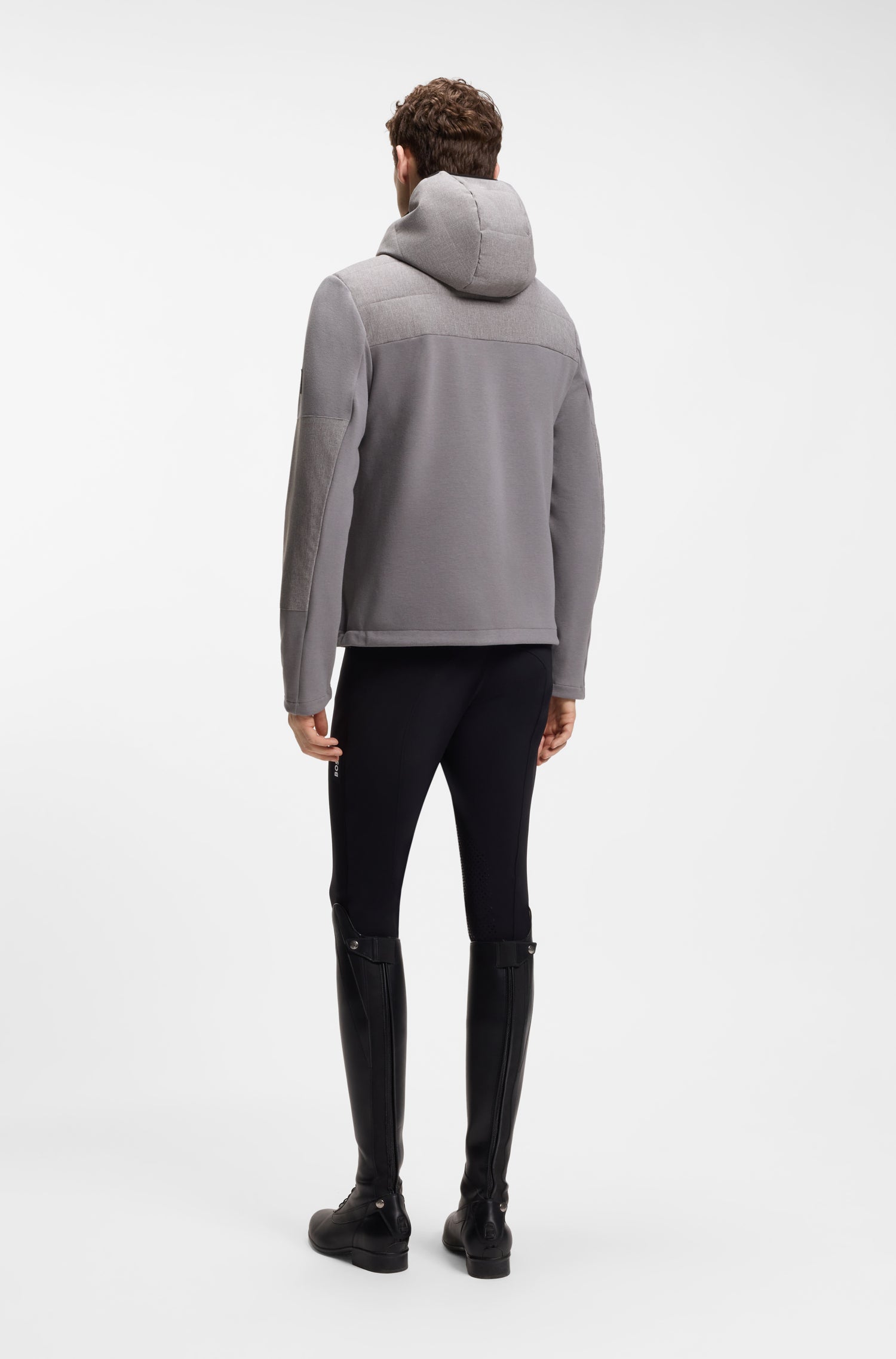 Boss Equestrian Jeff Hybrid Puffer Jas Heren Grijs