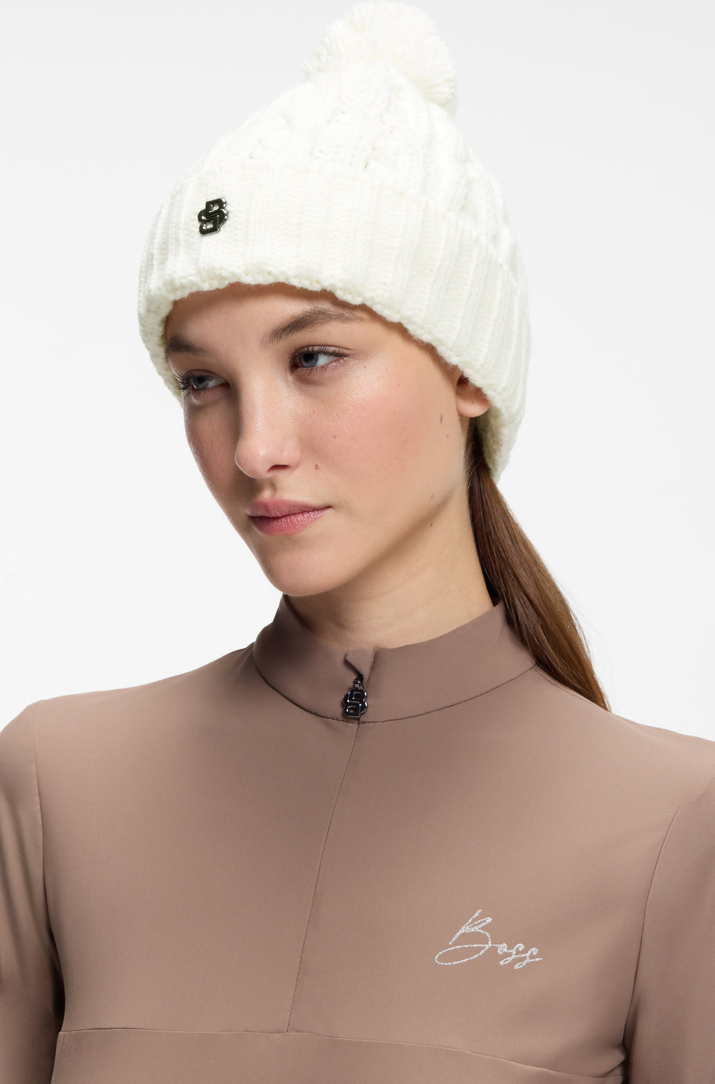 Boss Equestrian Bella Beanie Bobble Soft Cream