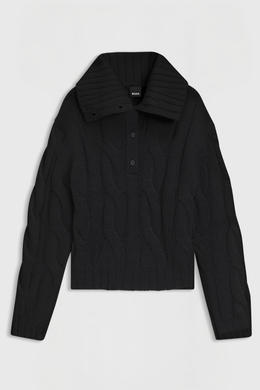Boss Equestrian Eve Heavy Knit Troyer Dames Zwart