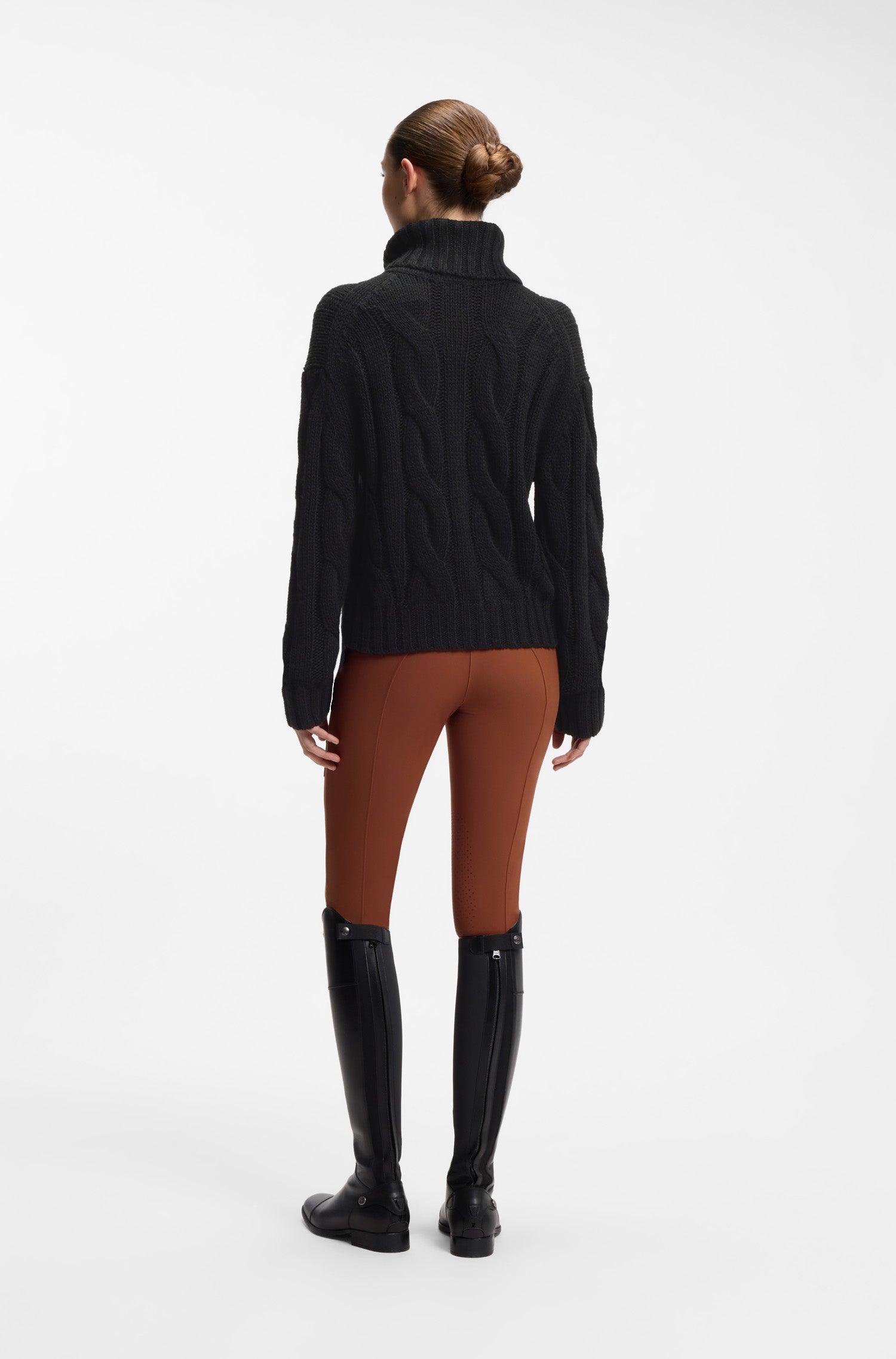 Boss Equestrian Eve Heavy Knit Troyer Dames Zwart