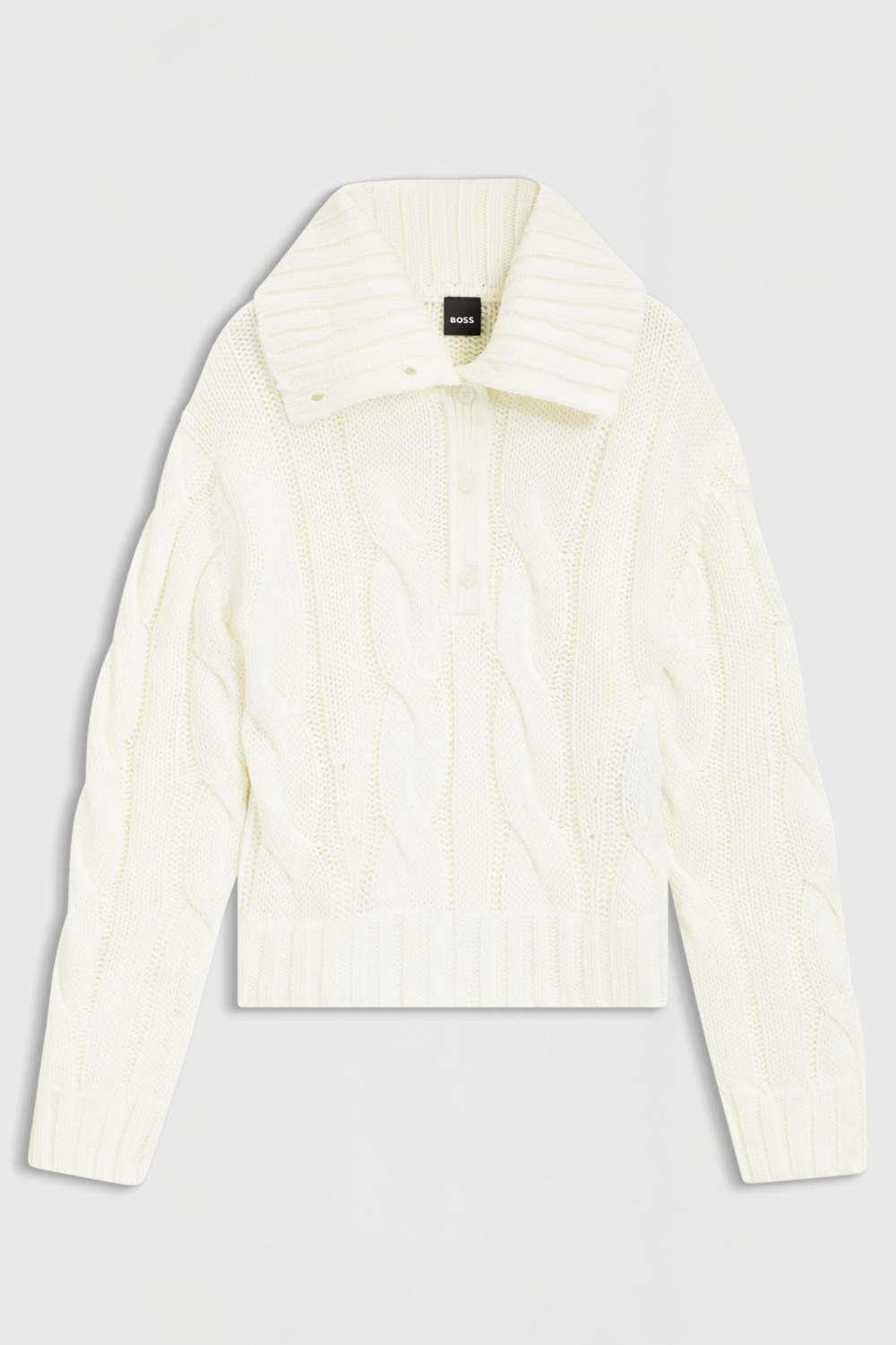 Boss Equestrian Eve Heavy Knit Troyer Dames Soft Cream
