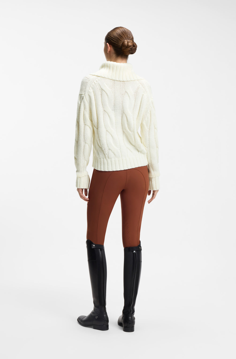Boss Equestrian Eve Heavy Knit Troyer Dames Soft Cream
