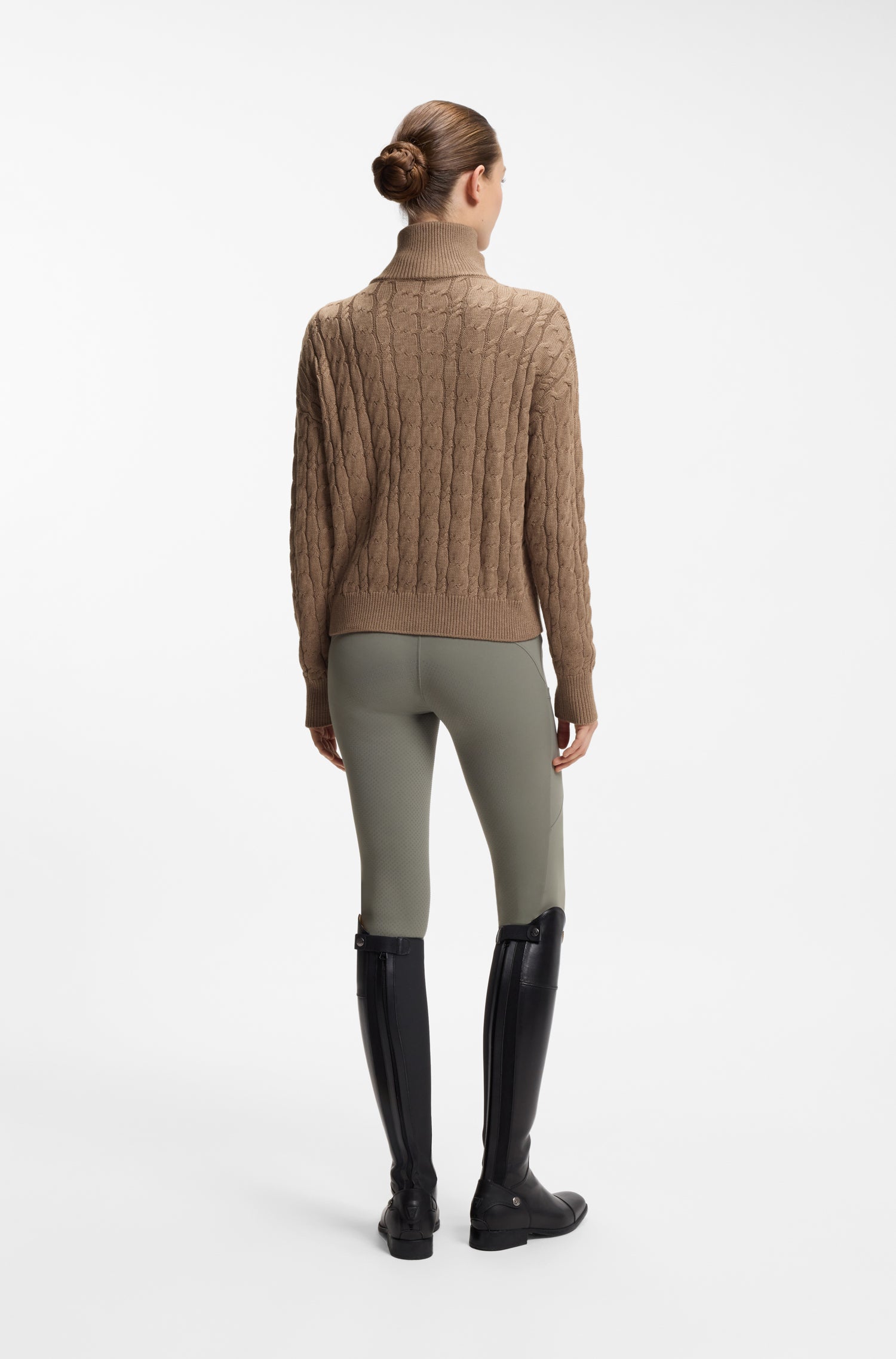 Boss Equestrian Ella Knit Zip Troyer Dames - Walnut