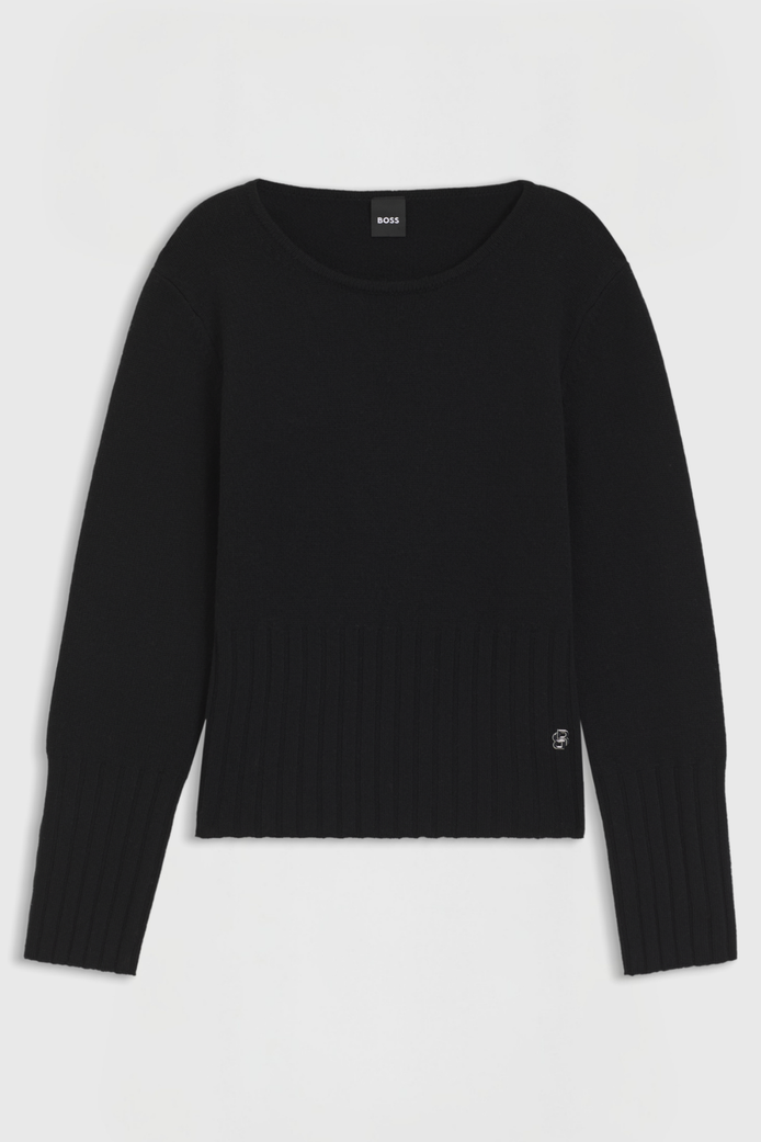 Boss Equestrian Erin Luxury Knit Trui Dames Zwart