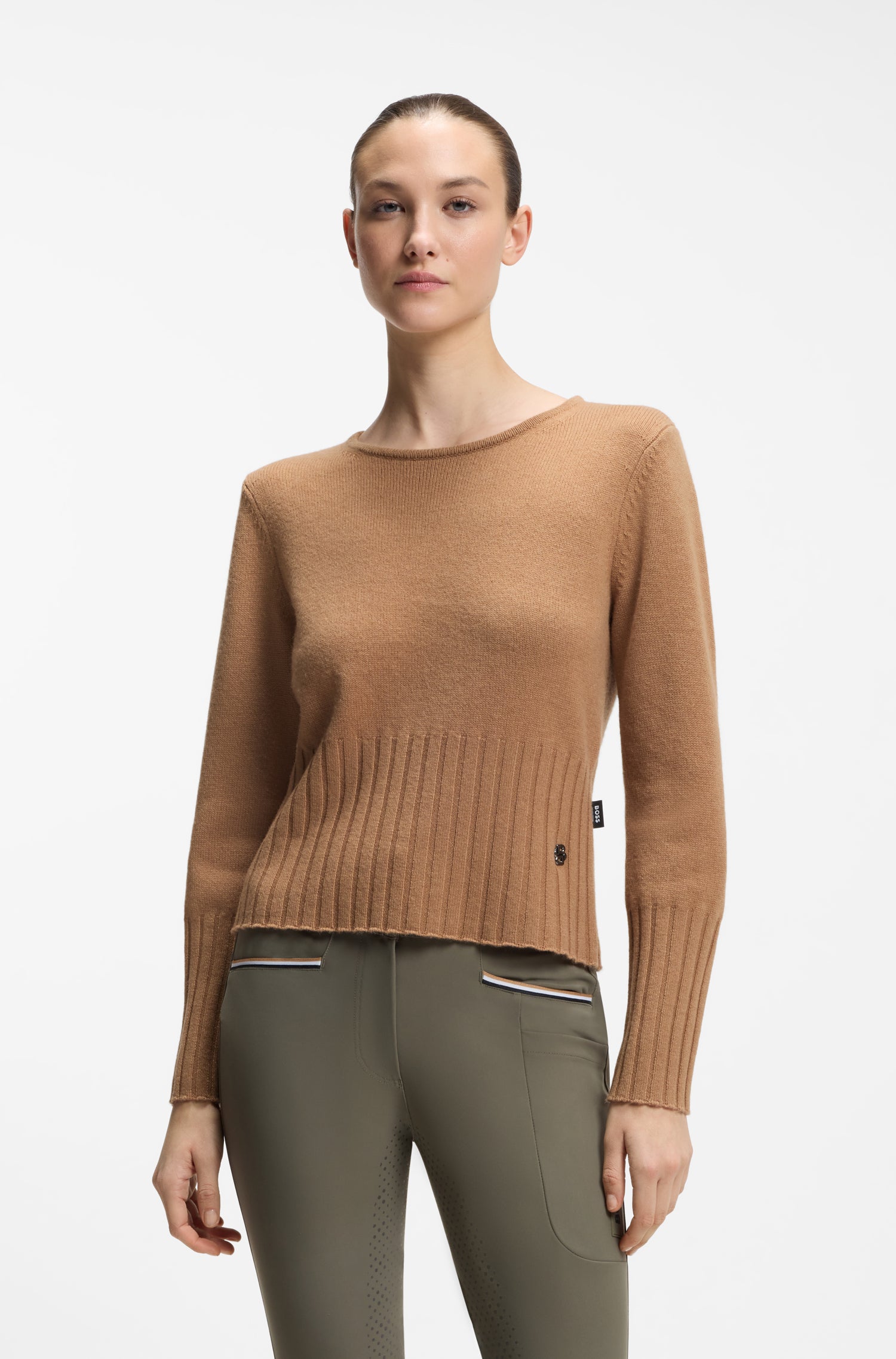 Boss Equestrian Erin Luxury Knit Trui Dames Walnut