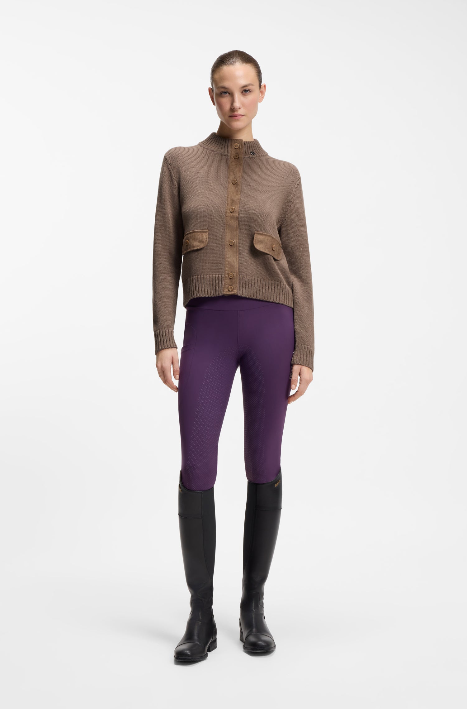 Boss Equestrian Elony Knitwear Cardigan Vest Dames Walnut