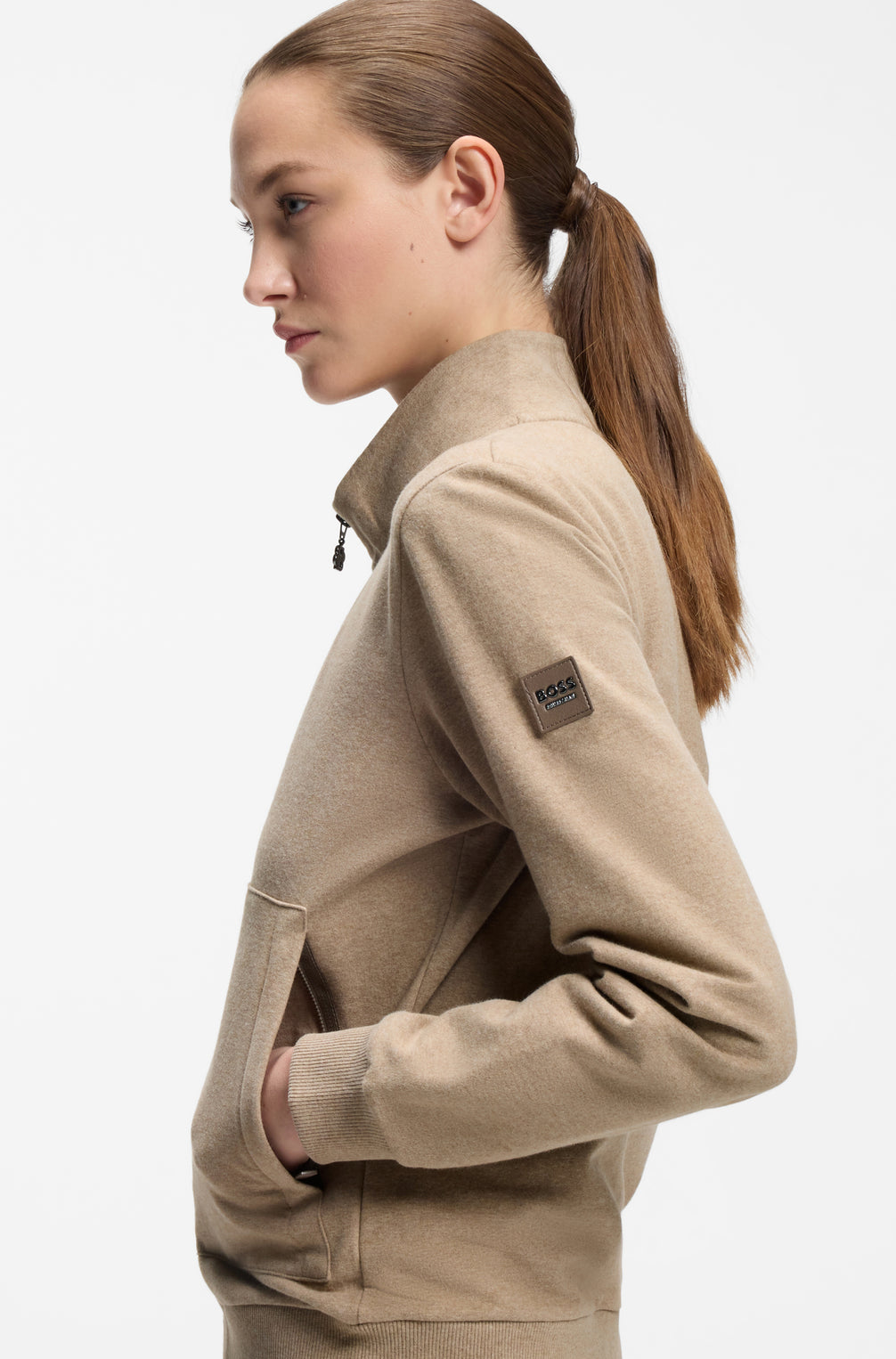 Boss Equestrian Ally Training Sweater Cardigan Dames Walnut