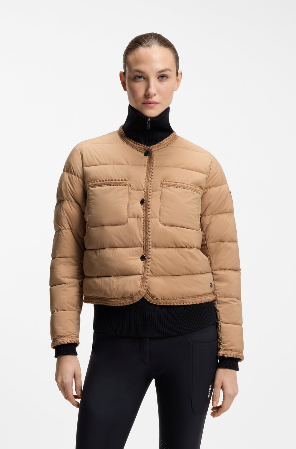 Boss Equestrian Nora Petite Puffer Jas Dames Camel