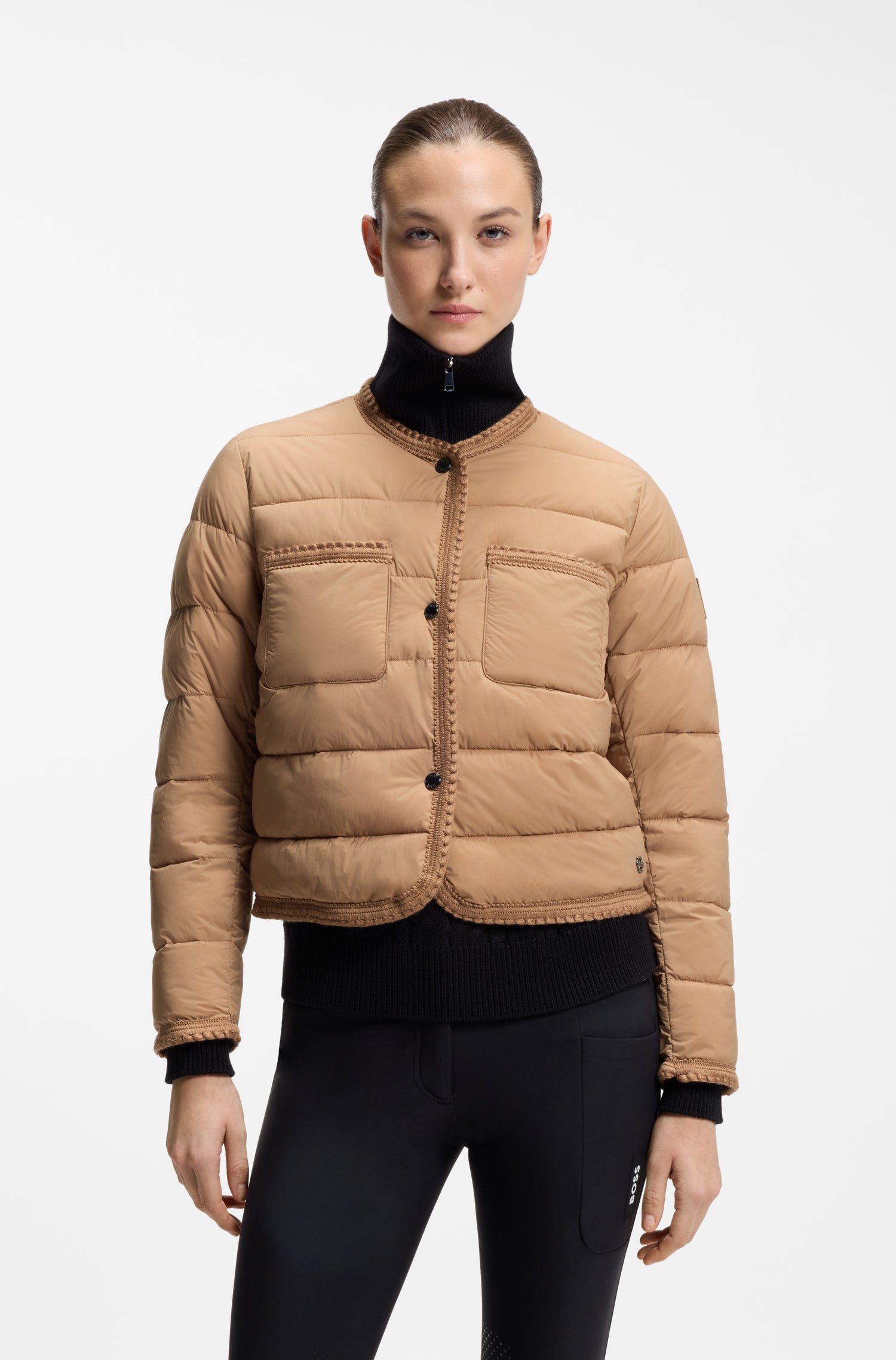 Boss Equestrian Nora Petite Puffer Jas Dames Camel
