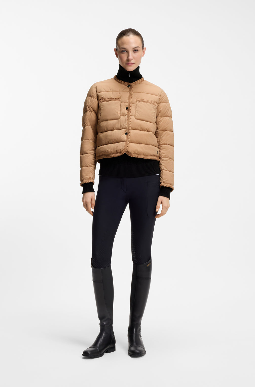 Boss Equestrian Nora Petite Puffer Jas Dames Camel
