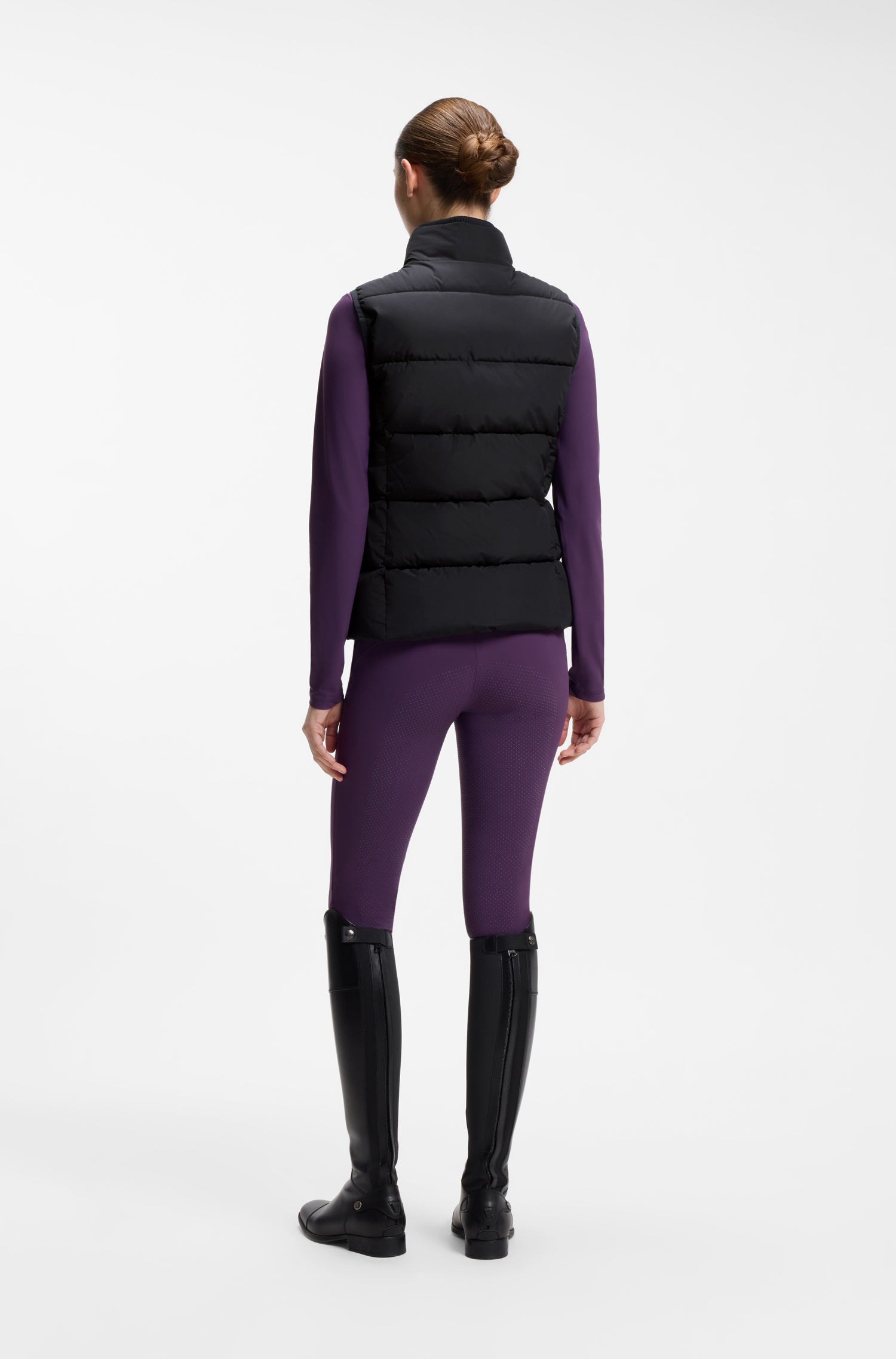 Boss Equestrian Viola Knitted Puffer Bodywarmer Dames Zwart