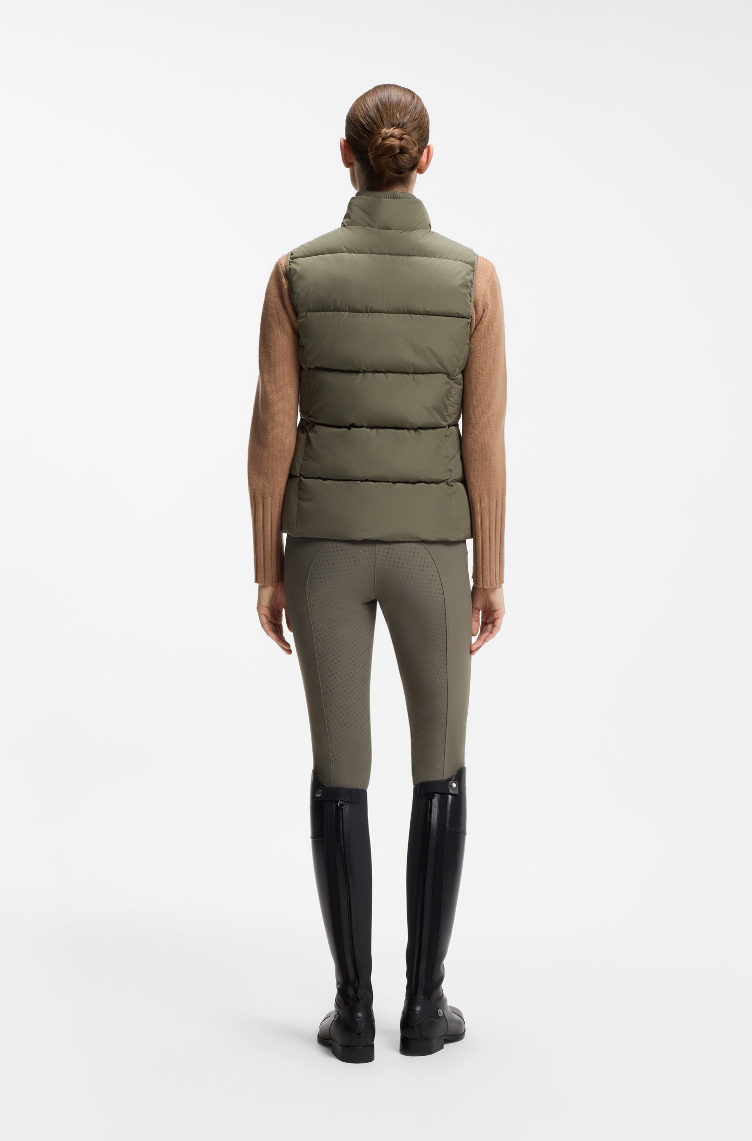 Boss Equestrian Viola Knitted Puffer Bodywarmer Dames Tealeaf