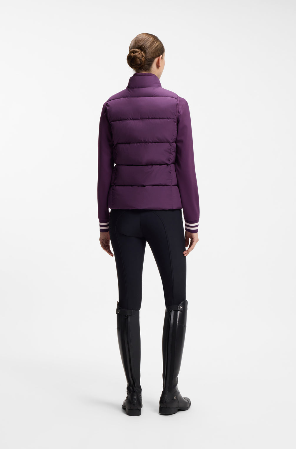 Boss Equestrian Viola Knitted Puffer Bodywarmer Dames Deep Purple