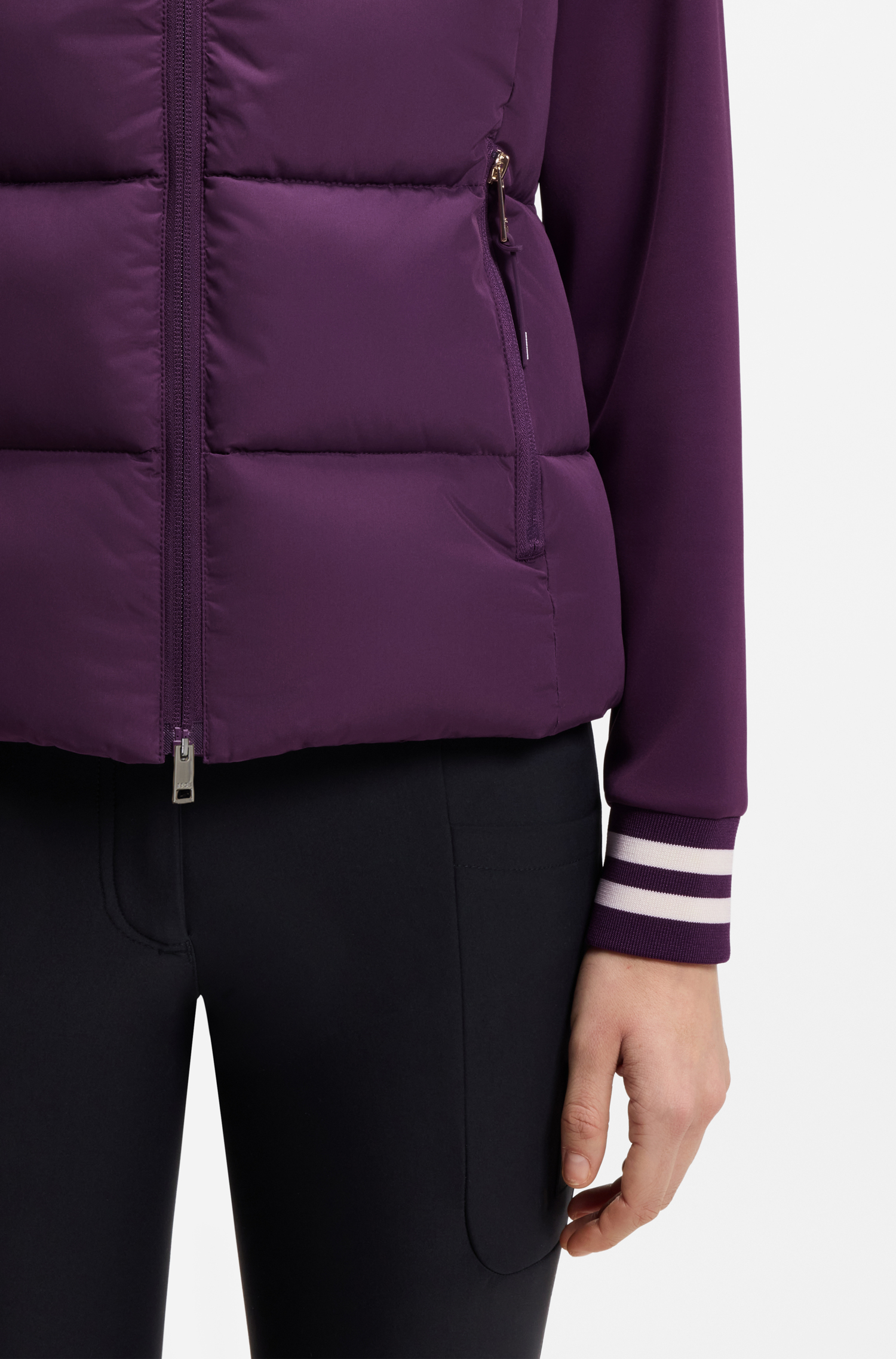 Boss Equestrian Viola Knitted Puffer Bodywarmer Dames Deep Purple
