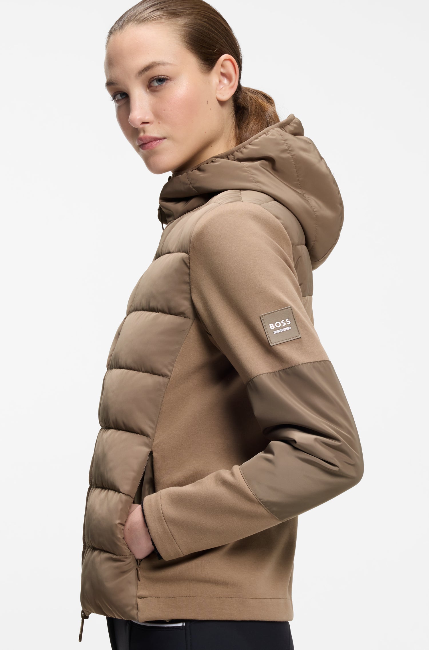Boss Equestrian Jessy Hybrid Puffer Jas Dames Walnut