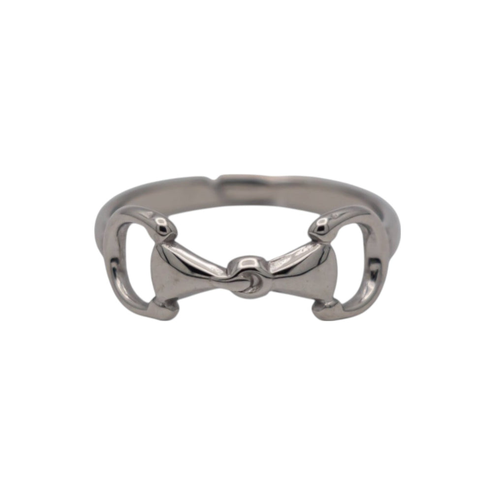 Equestrian Jewelry ring Maya met bitmotief, verstelbaar, in zilver en goud