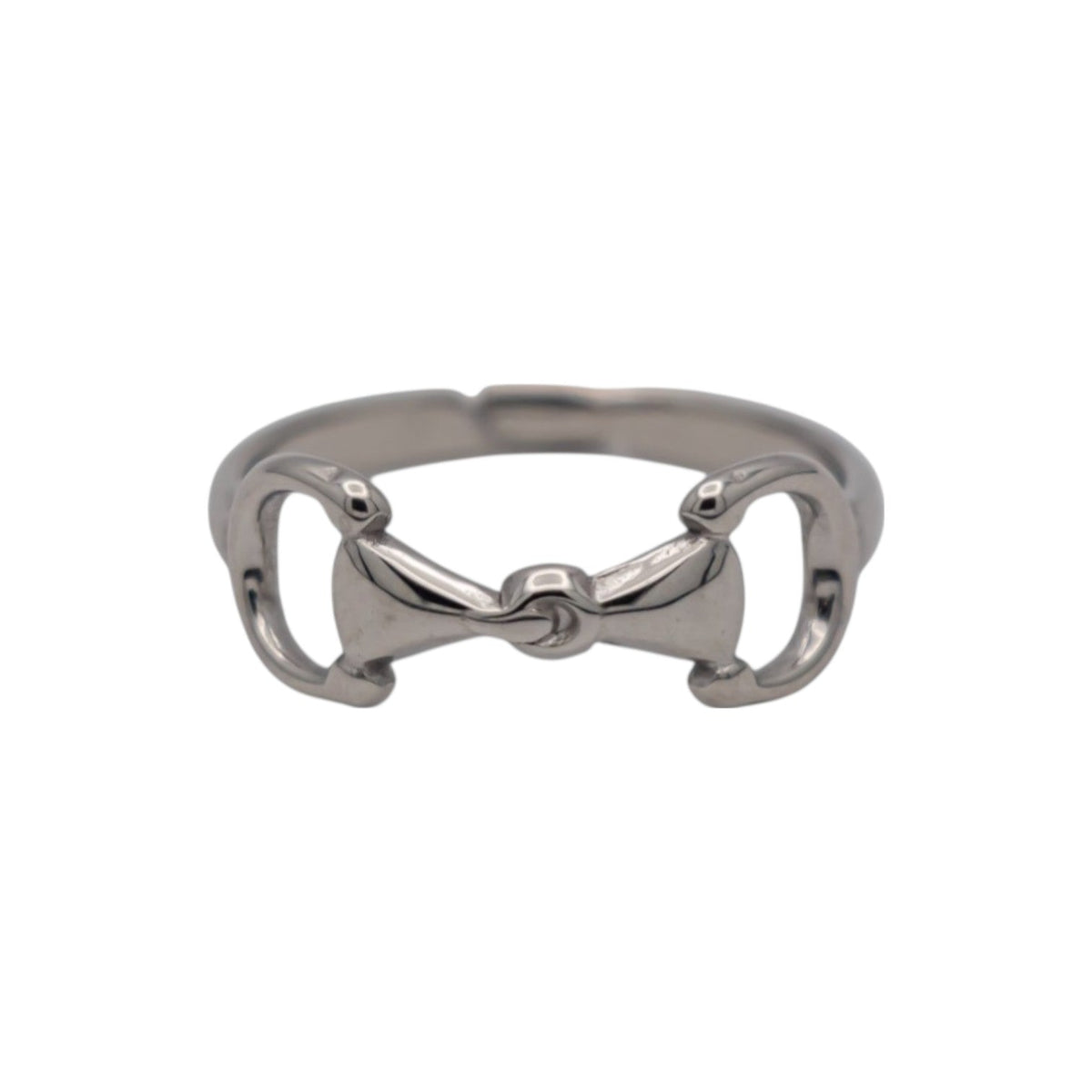 Equestrian Jewelry ring Maya met bitmotief, verstelbaar, in zilver en goud