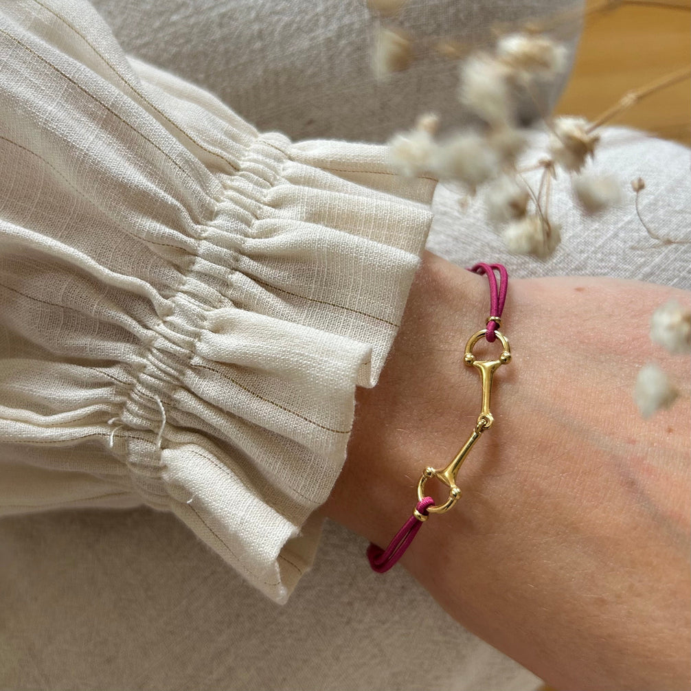 Equestrian Jewelry armband Lana: dun elastisch koordje met een fijne bit in goud of zilver