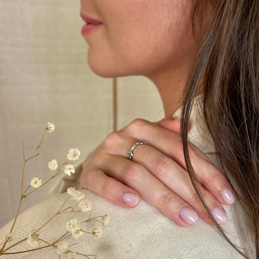 Equestrian Jewelry ring Ana met fijn bitmotief, verstelbaar, in zilver en goud