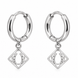 Equestrian Jewelry creolen Dixie met opengewerkte hanger en hoefijzer, in zilver en goud
