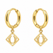 Equestrian Jewelry creolen Dixie met opengewerkte hanger en hoefijzer, in zilver en goud