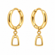Equestrian Jewelry creolen Dolly met grafische hanger geïnspireerd op een stijgbeugel, in zilver en goud