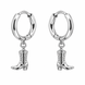 Equestrian Jewelry creolen Botty met hanger in de vorm van een rijlaars, in zilver en goud