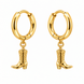 Equestrian Jewelry creolen Botty met hanger in de vorm van een rijlaars, in zilver en goud