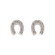 Equestrian Jewelry oorbellen Lady: hoefijzer-oorknopjes volledig bezet met strass-steentjes, in zilver of goud