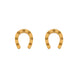 Equestrian Jewelry oorbellen Moly: sobere hoefijzer-oorknopjes zonder steentjes, in zilver of goud