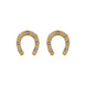 Equestrian Jewelry oorbellen Popy: hoefijzer-oorknopjes met losse strass-steentjes, in zilver of goud