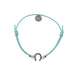 Equestrian Jewelry armband Lola: klein hoefijzer met strass-steentjes op een gekleurd koordje, in goud of zilver