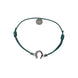 Equestrian Jewelry armband Lola: klein hoefijzer met strass-steentjes op een gekleurd koordje, in goud of zilver