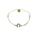 Equestrian Jewelry armband Lola: klein hoefijzer met strass-steentjes op een gekleurd koordje, in goud of zilver