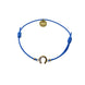 Equestrian Jewelry armband Lola: klein hoefijzer met strass-steentjes op een gekleurd koordje, in goud of zilver