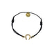 Equestrian Jewelry armband Lola: klein hoefijzer met strass-steentjes op een gekleurd koordje, in goud of zilver