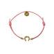 Equestrian Jewelry armband Lola: klein hoefijzer met strass-steentjes op een gekleurd koordje, in goud of zilver