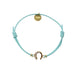 Equestrian Jewelry armband Lola: klein hoefijzer met strass-steentjes op een gekleurd koordje, in goud of zilver