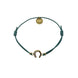 Equestrian Jewelry armband Lola: klein hoefijzer met strass-steentjes op een gekleurd koordje, in goud of zilver