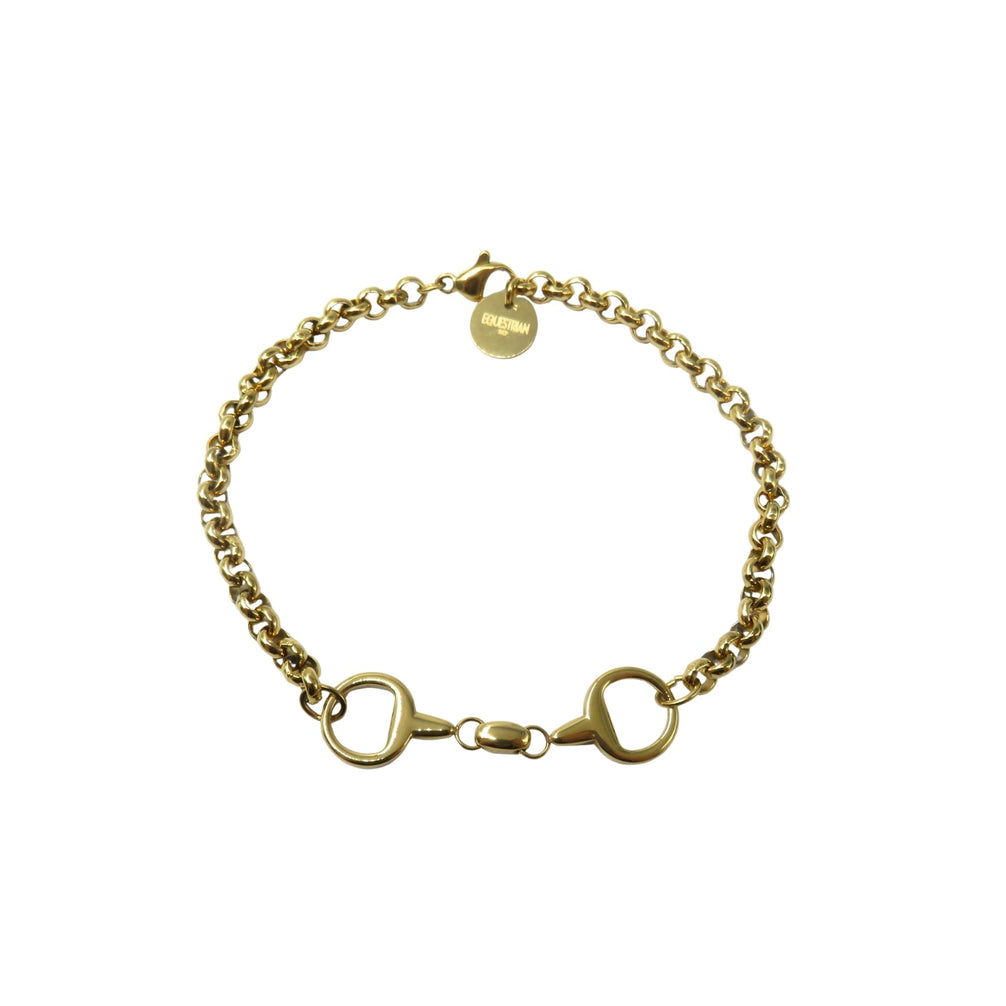 Equestrian Jewelry armband Twice: schakelketting met grove schakels en een dubbel gebroken bit
