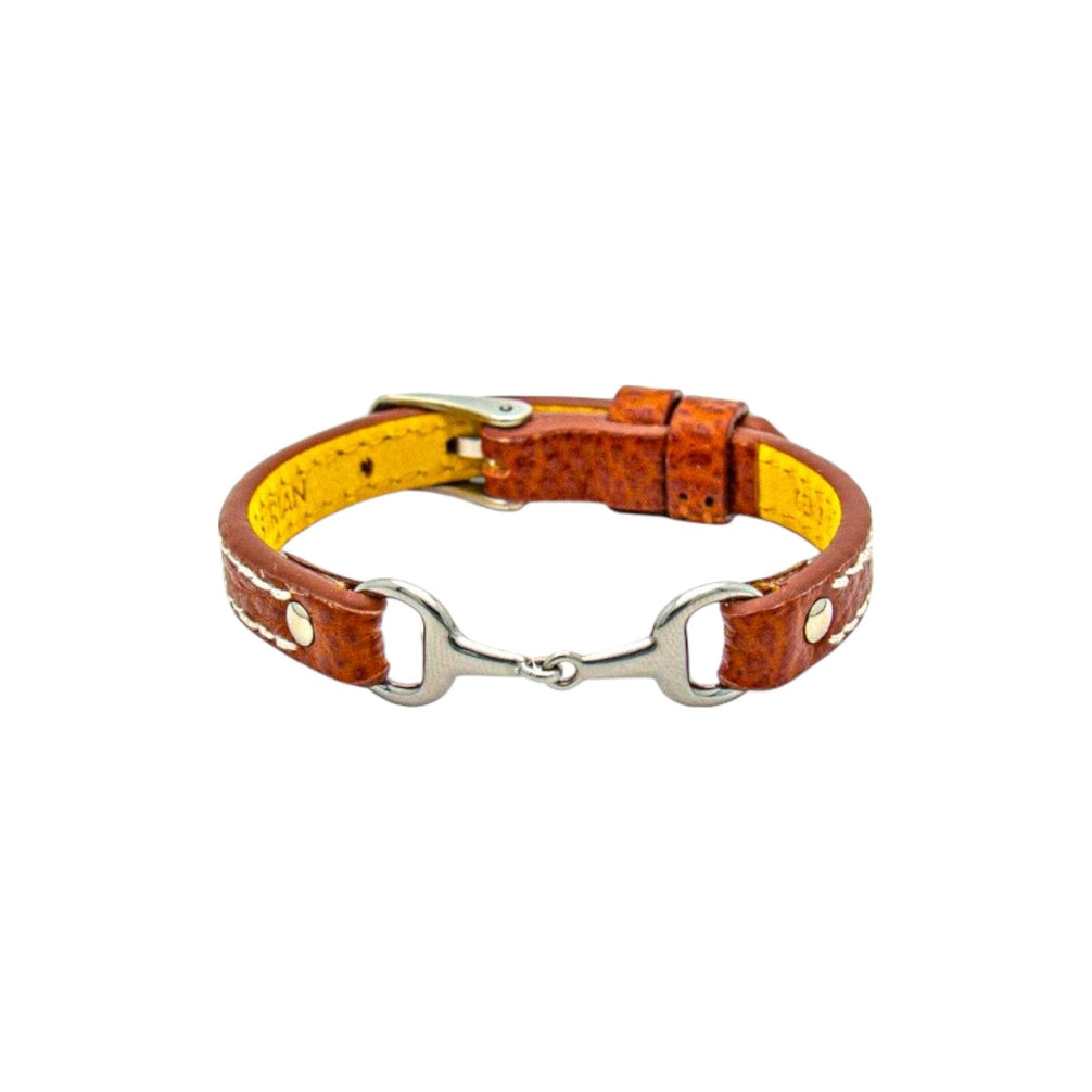 Equestrian Jewelry leren armband Fano met bit in zilver of goud, in verschillende leerkleuren