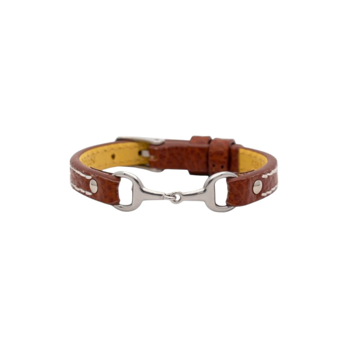 Equestrian Jewelry leren armband Fano met bit in zilver of goud, in verschillende leerkleuren