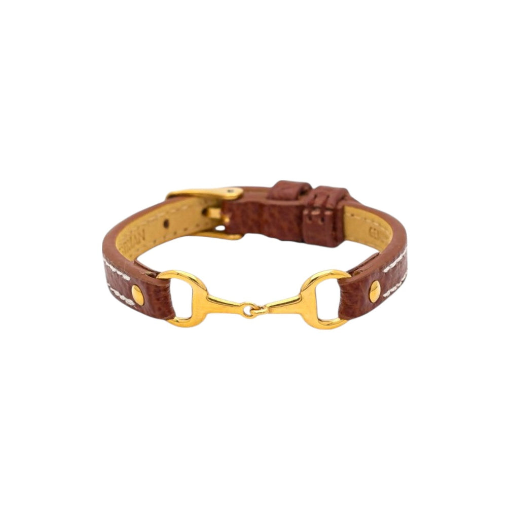 Equestrian Jewelry leren armband Fano met bit in zilver of goud, in verschillende leerkleuren