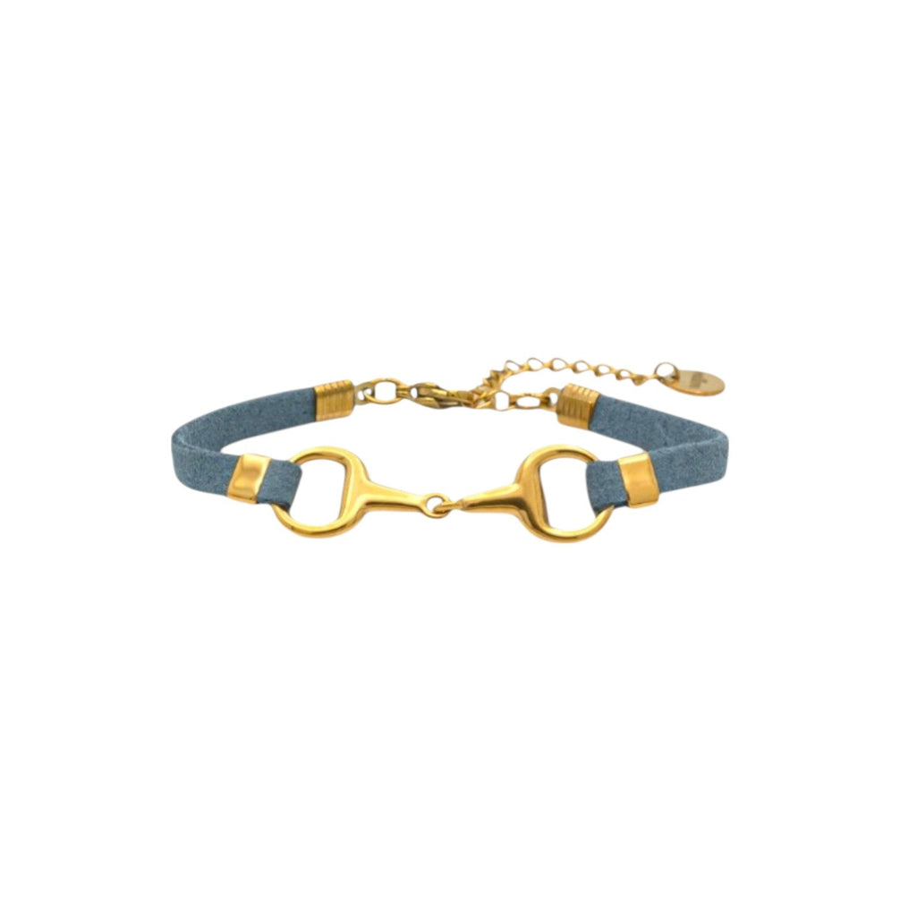 Equestrian Jewelry armband Lilo: bandje in suède-look met een bit in goud of zilver