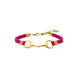 Equestrian Jewelry armband Lilo: bandje in suède-look met een bit in goud of zilver